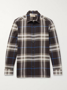 BURBERRY CHECKED COTTON-FLANNEL SHIRT