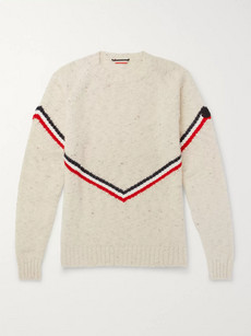 MONCLER FLECKED WOOL AND ALPACA-BLEND SWEATER