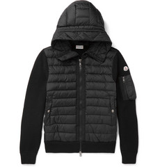 Moncler Maglione Wool-blend And Quilted Shell Hooded Down Jacket In ...