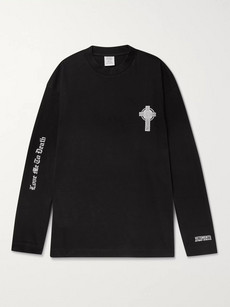 Vetements Oversized Printed Cotton-jersey T-shirt In Black