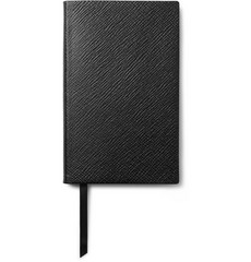 Smythson Panama Cross-grain Leather Notebook In Black