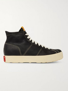 Visvim Foley Folk Full-grain Leather High-top Sneakers In Black