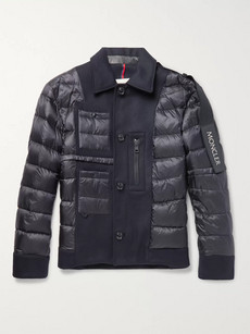MONCLER PADDED VIRGIN WOOL AND SHELL DOWN JACKET