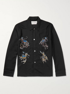 OUR LEGACY BOX EMBROIDERED WOOL OVERSHIRT