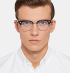 Kingsman + Cutler and Gross Merlin's Square-Frame Acetate and Silver-Tone Optical Glasses