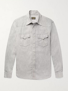 Kingsman Jean Shop Statesman Selvedge Denim Shirt In Grey