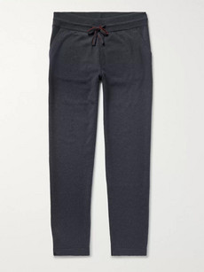Loro Piana Slim-fit Baby Cashmere Sweatpants In Storm Blue