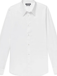 Calvin Klein 205w39nyc Slim-fit Embroidered Cotton-poplin Shirt - White
