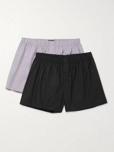 HANRO TWO-PACK COTTON BOXER SHORTS