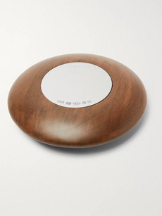 Linley Pebble Walnut And Sterling Silver Paperweight In Brown