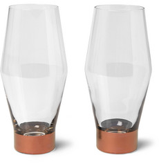 Tom Dixon Tank Set Of Two Painted Beer Glasses In Clear