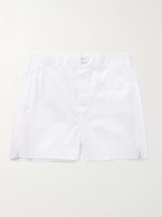 Hamilton And Hare Cotton-twill Boxer Shorts In White
