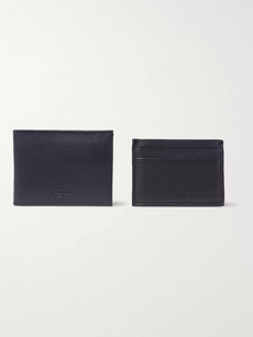 Shinola Textured-leather Billfold Wallet And Cardholder Set In Navy