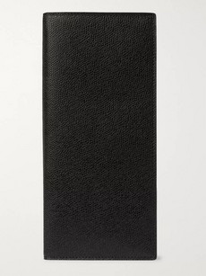 Valextra Pebble-grain Leather Travel Wallet In Black