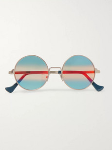Cutler And Gross Round-frame Silver-tone Sunglasses