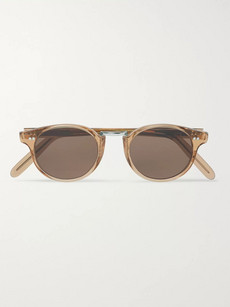 Cutler And Gross Round-frame Acetate And Silver-tone Sunglasses In Tan
