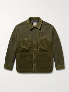 Blackmeans Mélange Felt And Cotton-corduroy Jacket - Army Green