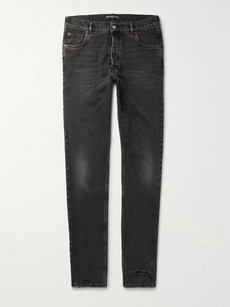 Balenciaga Distressed Denim Jeans - Black In Gray