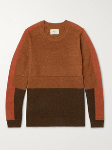 Folk Panelled Wool And Cotton-blend Jumper - Orange
