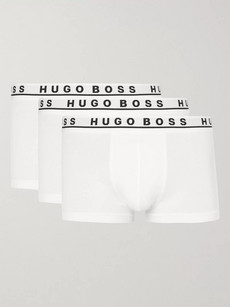 HUGO BOSS THREE-PACK STRETCH-COTTON BOXER BRIEFS