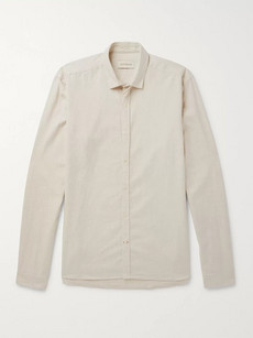 Oliver Spencer Clerkenwell Cotton Shirt In Beige