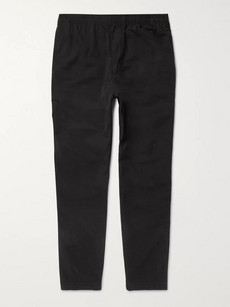 Stussy Brushed Cotton-twill Trousers In Black