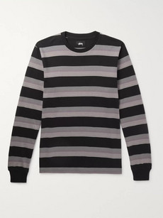 Stussy Striped Cotton-jersey T-shirt In Black