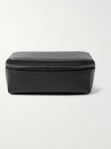 This Is Ground Mini Tech Dopp Kit Leather Travel Organiser In Black