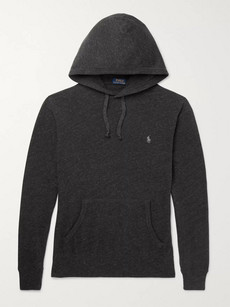Polo Ralph Lauren Mélange Loopback Cotton-jersey Hoodie In Dark Gray