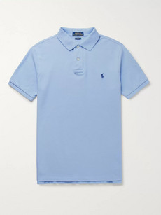 Polo Ralph Lauren Slim-fit Cotton-piqué Polo Shirt - Ight Blue In Light Blue