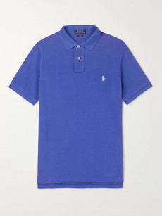 Polo Ralph Lauren Slim-fit Cotton-piqué Polo Shirt In Blue