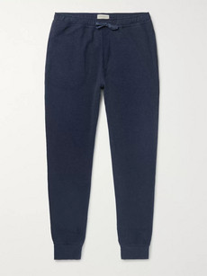 Oliver Spencer Loungewear Slim-fit Textured-cotton Sweatpants - Navy