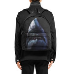 Givenchy Leather-Trimmed Shark-Print Canvas Backpack