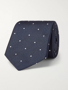 Paul Smith 6.5cm Polka-dot Silk-jacquard Tie In Midnight Blue