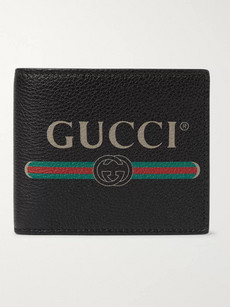 GUCCI PRINTED FULL-GRAIN LEATHER BILLFOLD WALLET