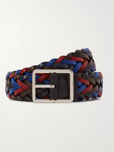 Paul Smith 3cm Reversible Woven Leather Belt In Coral