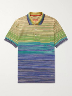 MISSONI SPACE-DYED COTTON-JERSEY POLO SHIRT