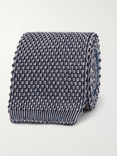 Etro 6cm Knitted Silk And Jacquard Tie In Blue