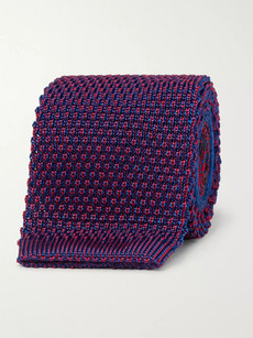 Etro 6cm Knitted Silk And Jacquard Tie In Red