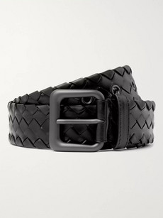 Bottega Veneta 4cm Black Intrecciato Leather Belt