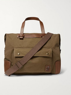Belstaff Colonial Leather-trimmed Canvas Bag In Brown