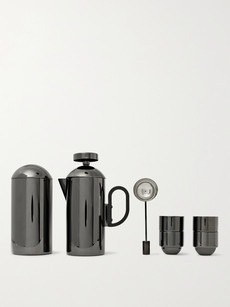 Tom Dixon Brew Coated Stainless Steel Cafetiere Set In Black