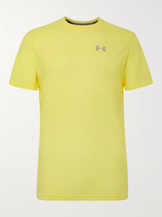 Under Armour Streaker Threadborne Heatgear T-shirt In Bright Yellow