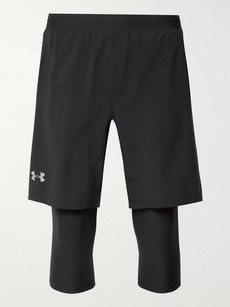 Under Armour Launch Layered Heatgear Compression Shorts In Black