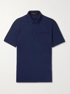 Ermenegildo Zegna Cotton-jersey Polo Shirt In Blue