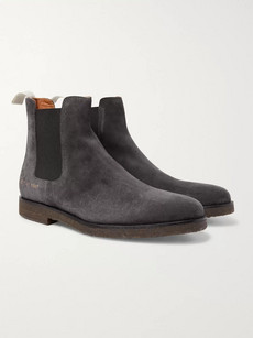 Common Projects Suede Chelsea Boots In Charcoal