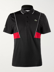 Lacoste Tennis Novak Djokovic Piqué Tennis Polo Shirt In Black