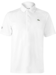 Lacoste Tennis Novak Djokovic Piqué Tennis Polo Shirt In White