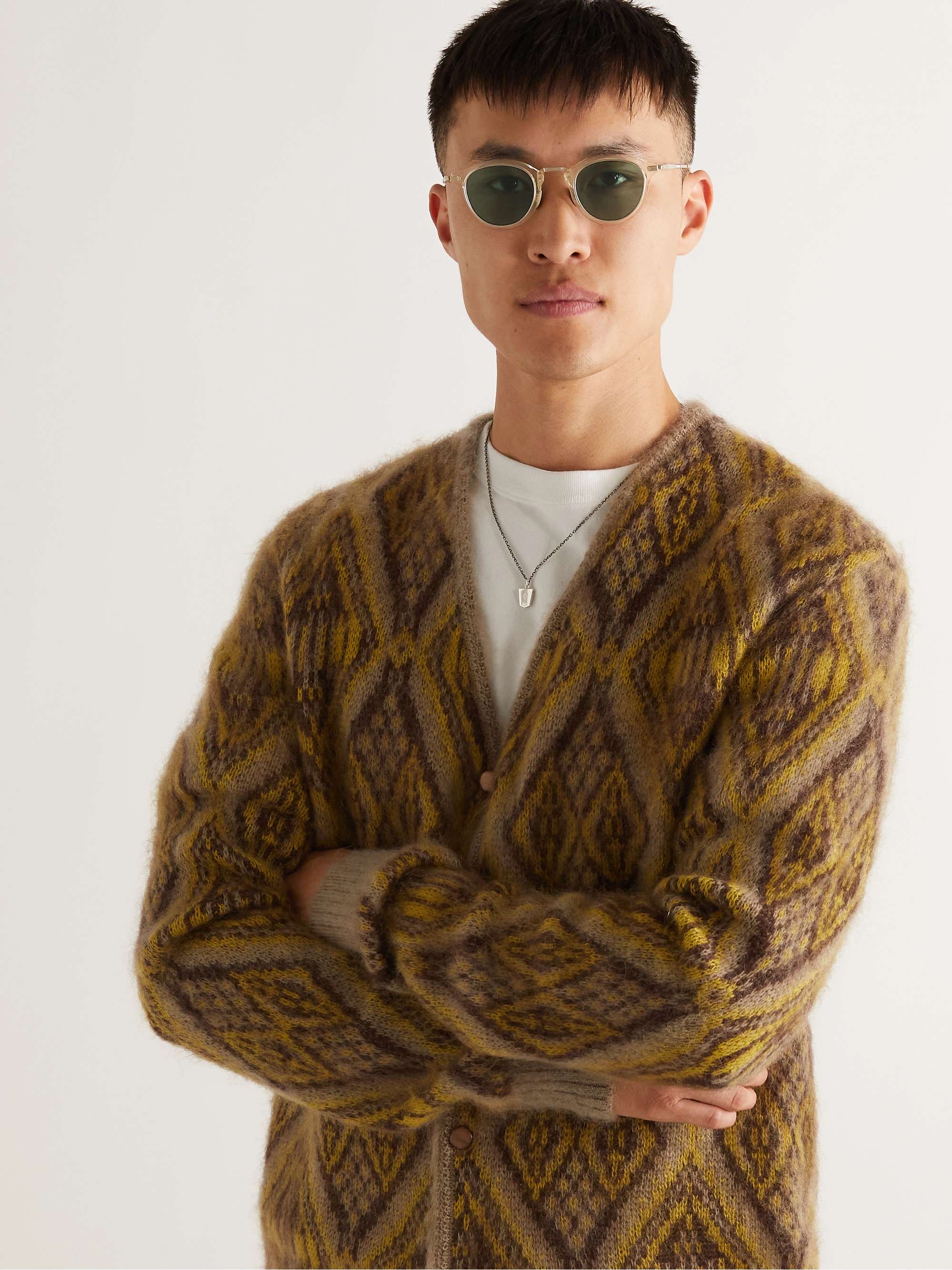 MR LEIGHT Stanley S Round-Frame Acetate and Gold-Tone Sunglasses
