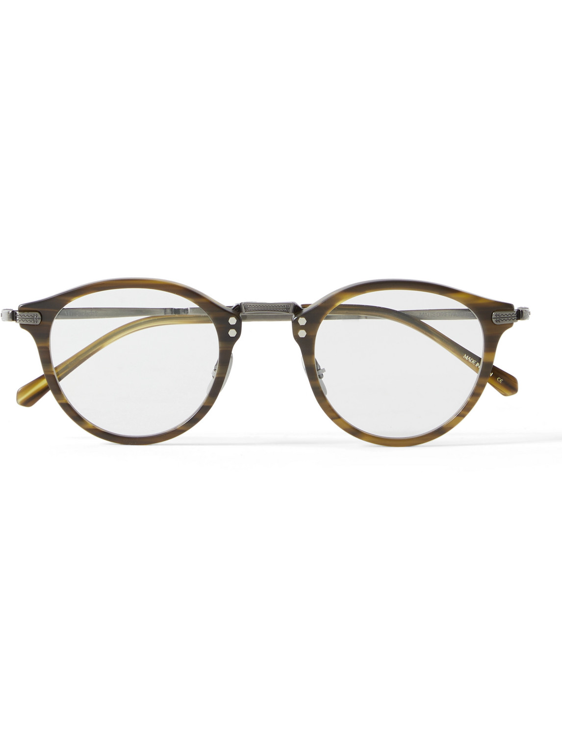 Mr Leight Stanley C Round-frame Acetate And Gunmetal-tone Optical Glasses In Tortoiseshell